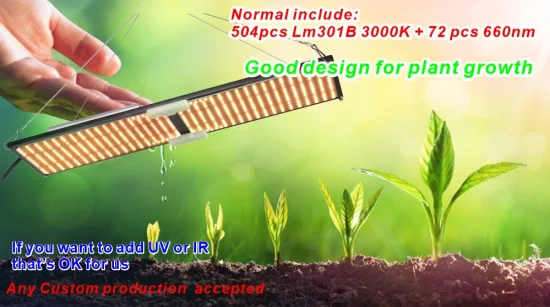 Qb288 100W de alta calidad y alta Ppfd óptica interior de espectro completo Quantum 120 W Watt LED crece la luz regulable crecimiento de plantas de malezas LED comercial Luz de cultivo de plantas