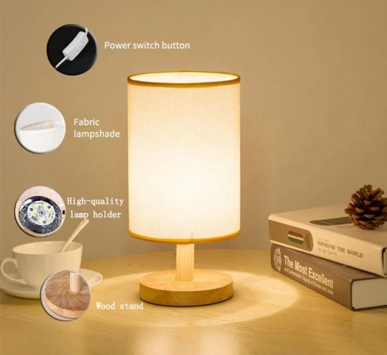 Luz de lectura de control de interruptor de decoración del hogar de lujo minimalista junto a la cama de madera LED de estilo